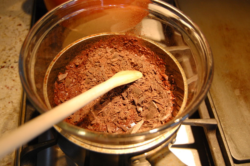 double-boiler melting chocolate